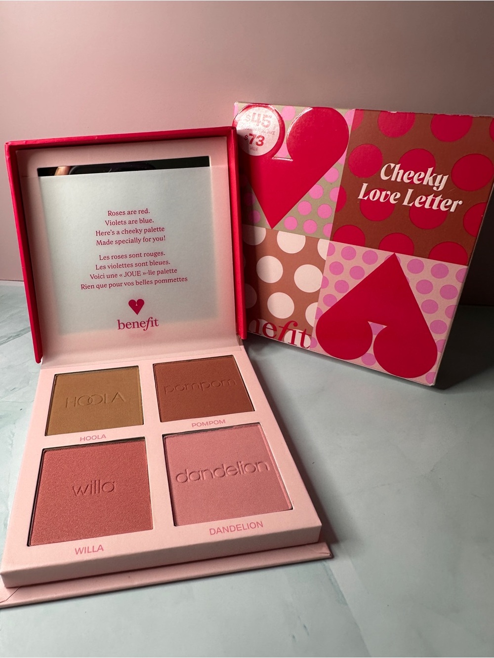 Benefit Cheeky Love Letter Blush & Bronzer Palette — Pink, Peach, Tan